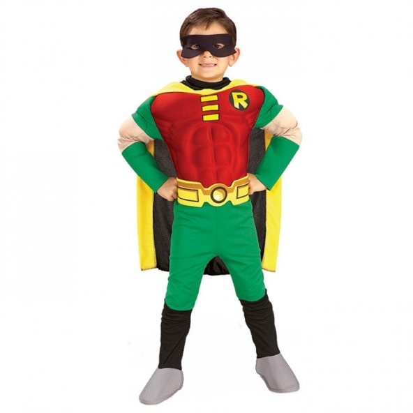Teen Titan Robin Kostüm Lüks 4-6 Yaş