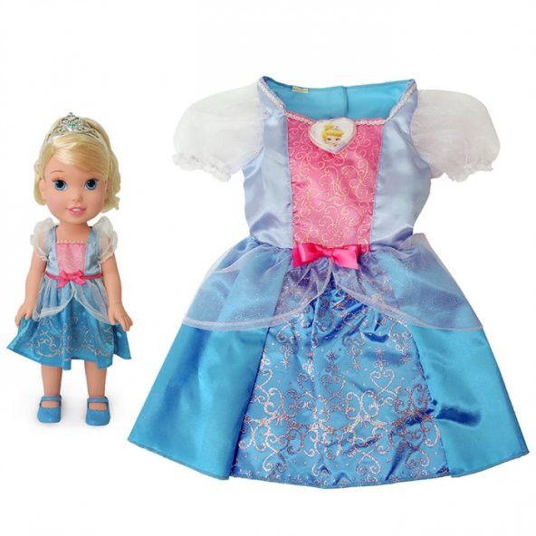 Disney Prenses Cinderella Kostümlü Ve Bebek Seti 2 - 4 Yaş