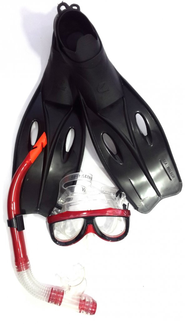 Hobi Store Sea Walker Maske/Şnorkel/Palet Set (Siyah)