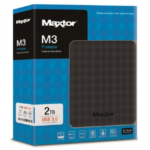 Maxtor M3 2TB 2.5" USB 3.0 Taşınabilir Disk STSHX-M201TCBM