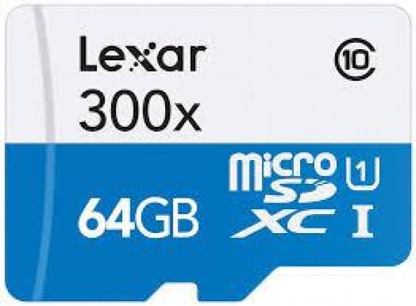 Lexar 64GB Micro SD Hafıza Kartı C10 U1 45MB/s 300X
