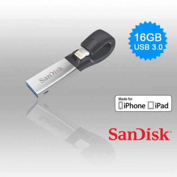 Sandisk 16GB iPhone ve iPad iXpand USB Flash Bellek SDIX30C-016G-GN6NN