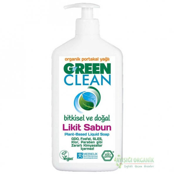 U Green Clean Organik Portakal Yağlı Likit Sabun 500ML