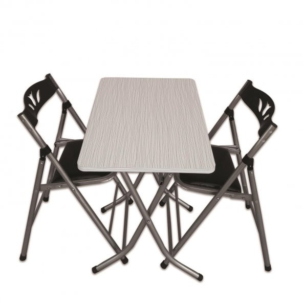 Sinem Katlanabilir Kırma Katlanır Siyah Masa Sandalye Takımı-50x8