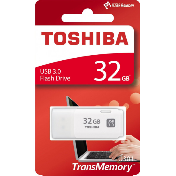 32GB Toshiba Hayabusa Beyaz USB 3.0 Bellek U301 (THN-U301W0320E4)