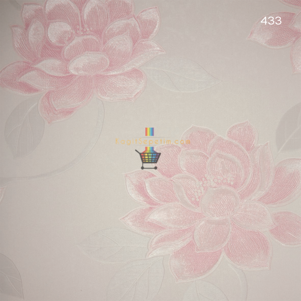 Prestigeline Pembe Renkli Çiçek Doku Desenli Duvar Kağıdı
