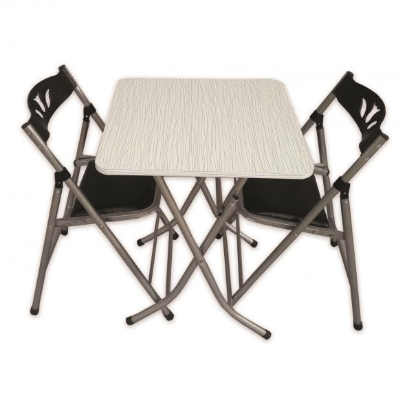 Katlanır Balkon Masa Sandalye Takımı -60x60BLK