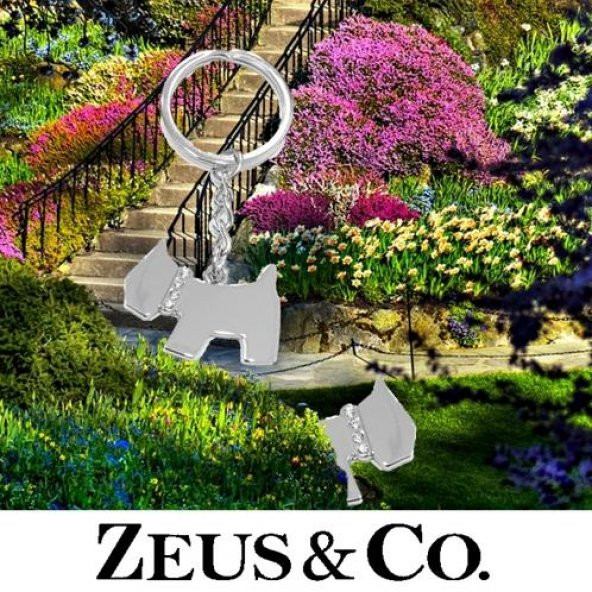 Zeus&Co. Taşlı Köpek Anahtarlık Hediye Kesesi İle Birlikte