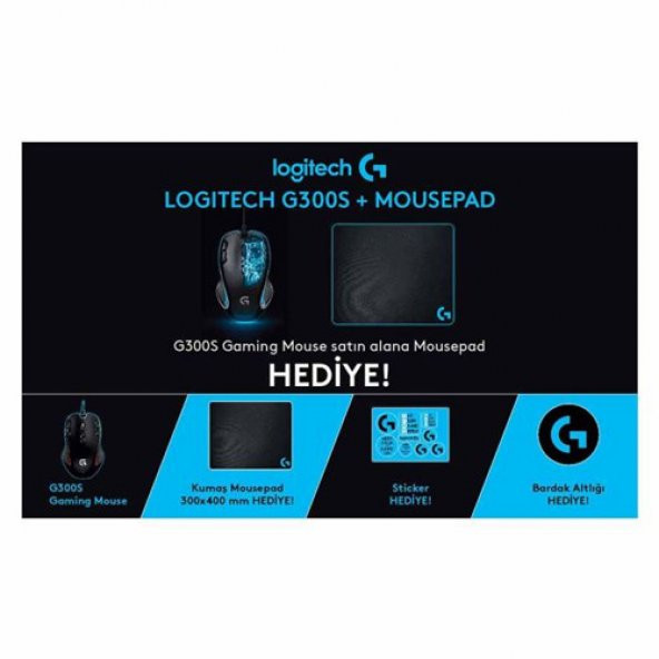 Logitech G300S Gaming Mouse + Gaming Mousepad Hediyeli **