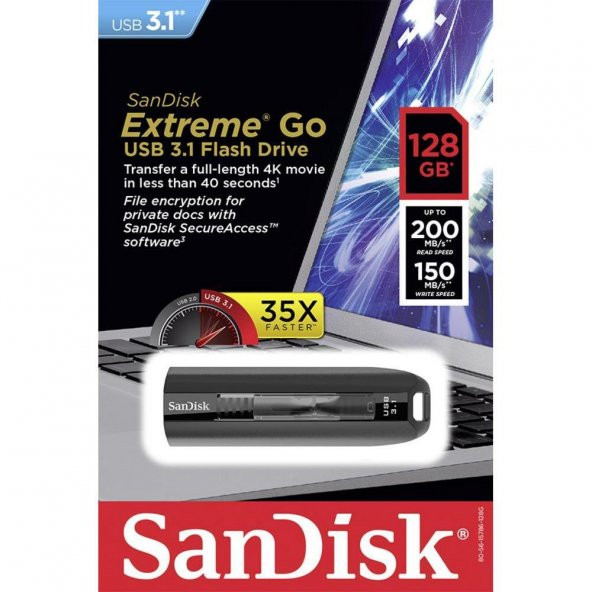 Sandisk Extreme Go 128GB USB 3.0 Flash Bellek SDCZ800-128G-G46