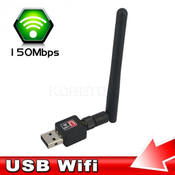 WiFi-N Antenli 150Mbps Masaüstü USB Adaptör