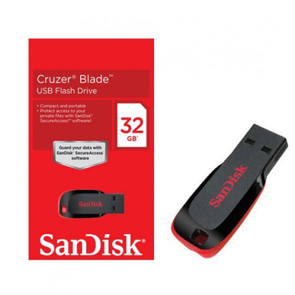 SANDISK 32GB Cruzer Blade Usb 2.0 Flash Disk SDCZ50-032G-B35
