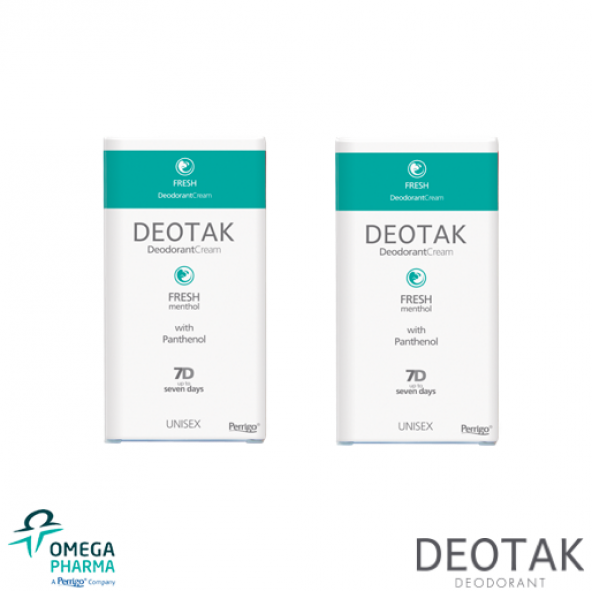 Deotak Krem Deodorant Fresh 2 Adet - 7 Gün Ter Kokusunu Yok Eder