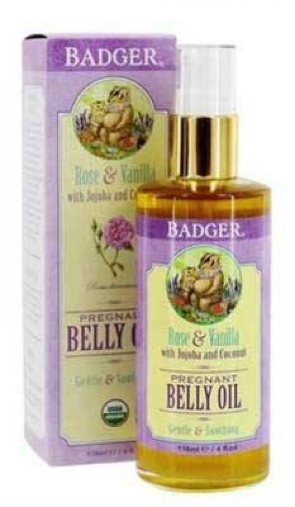 Badger Balm Belly Oil Rose And Vanilla 118 ML