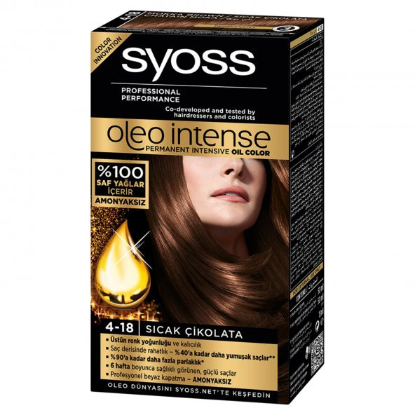 syoss amonyaksız saç boyası 4.18 Sıcak Çikolata