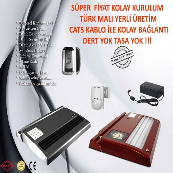 BOSS RJ45 KABLOLU ALARM FULL SET KOLAY KURULUM