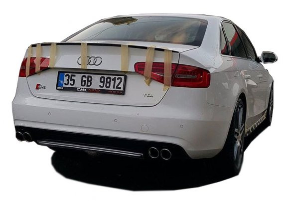 Audi A4 B8 Makyajlı 2012 - 2016 S4 Arka Tampon Eki - Difüzör (Pla