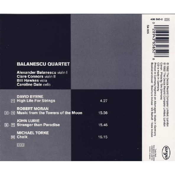 BALANESCU QUARTET - BYRNE MORAN LURIE TORKE (CD) (1992) - 2