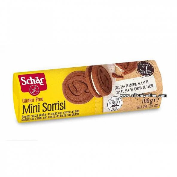 Glutensiz Bisküvi, Çikolatalı Kaymaklı Mini Sorrisi 100gr - Schar