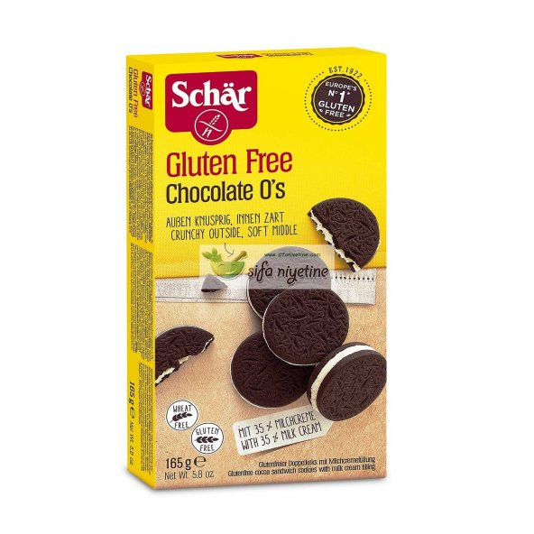 Glutensiz Kremalı Kakaolu Bisküvi, 165gr Chocolate - Schar