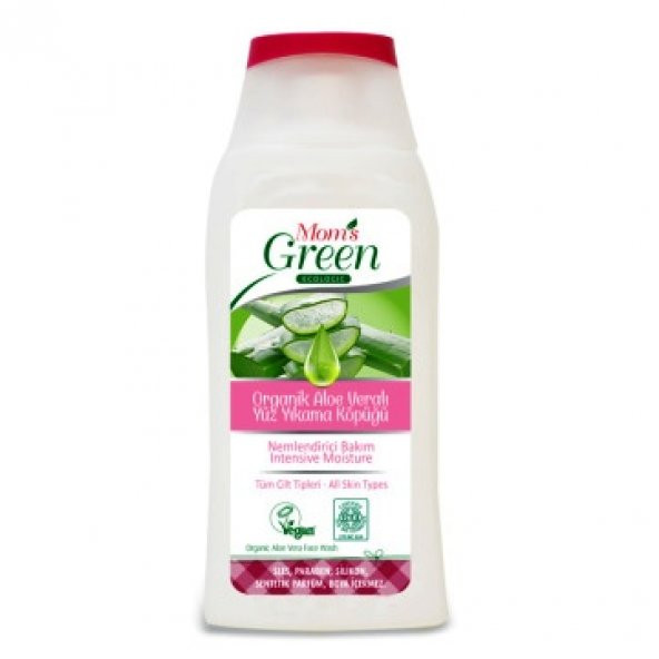 Organik Yüz Temizleme Köpüğü Aloe Veralı 200ml - Moms Green