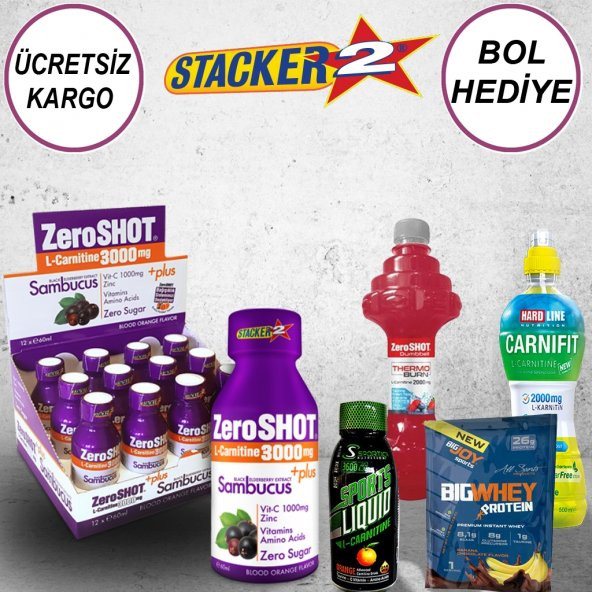 ZeroShot (3000 mg Karnitin + Plus Sambucus) 12 şişe X 60 ml