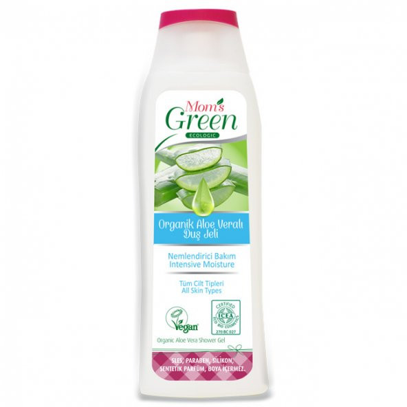 Moms Green Organik Nemlendirici Duş Jeli - Aloe Veralı 300 ml