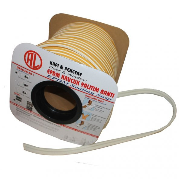 EPDM KAUÇUK KAPI PENCERE BANTI 2x50 M BEYAZ RULO ürün görseli