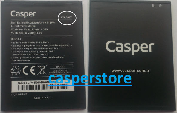 Casper Via V6X Telefon Bataryası 100 ORJİNAL ÜRÜN
