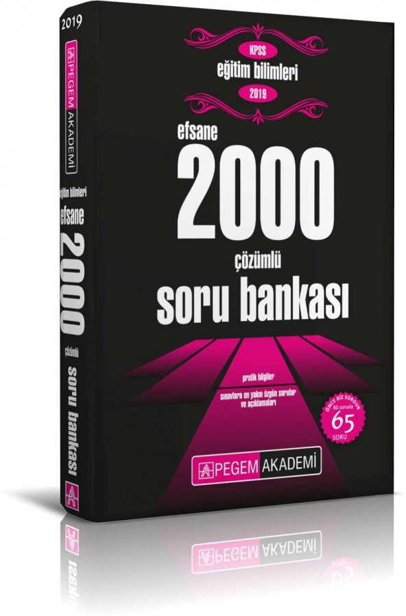 2019 KPSS Eğitim Bilimleri Çözümlü Efsane 2000 Soru Bankası Pegem Yayınları