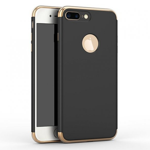 FitCase iPhone 7 Plus Golden Frame Arka Kapak Siyah