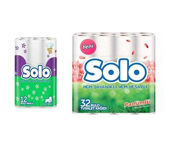 Solo Parfümlü Tuvalet Kağıdı 32'li ve Kağıt Havlu 12'li