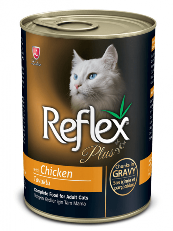 Reflex Plus Parça Etli Tavuklu Konserve Yetişkin Kedi Maması 400 gr
