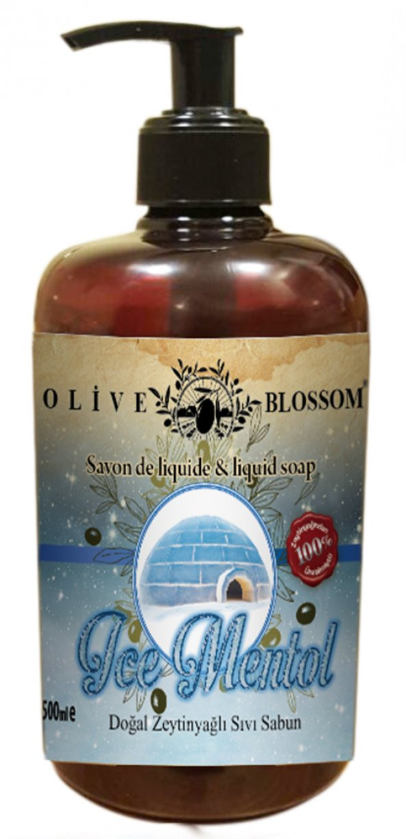 Doğal Zeytinyağlı Sıvı Sabun (Ice Mentol) 500 ml