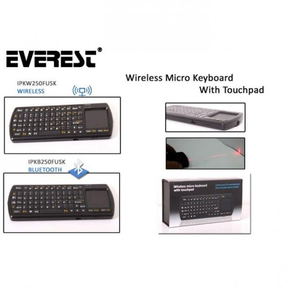 Everest IPKW250FTUK Usb 2.4Ghz Q Multimedia Kablosuz klavye