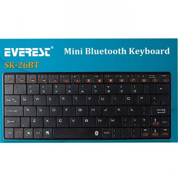 Everest KB-BT026 Siyah Bluetooth Q Multimedia Kablosuz klavye