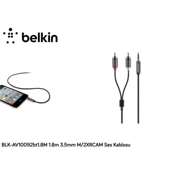 Belkin BLK-AV10092bt1.8M 1.8m 3.5mm M/2XRCAM Ses Kablosu