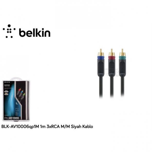 Belkin BLK-AV10006qp1M 1m 3xRCA M/M Siyah Kablo