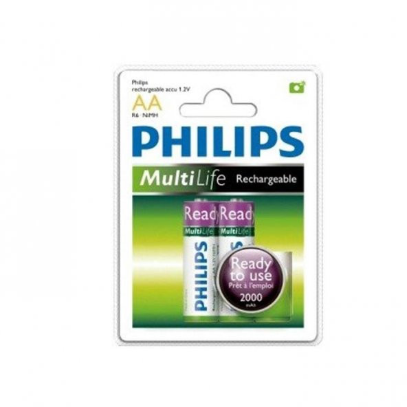 Philips R6B2RTU20/97 2li Şarjlı RTU Pil