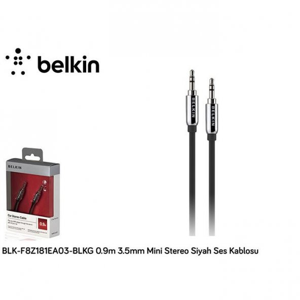Belkin BLK-F8Z181EA03-BLKG 0.9m 3.5mm Mini Stereo Siyah Ses Kablosu