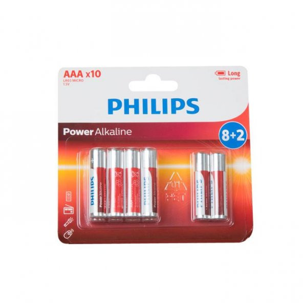 Philips LR03P10BP/97 AAA 8+2 İnce Alkaline Pil