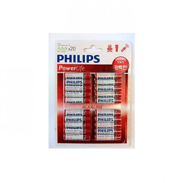 Philips LR03P20B/97 AAA 20li İnce Alkaline Pil