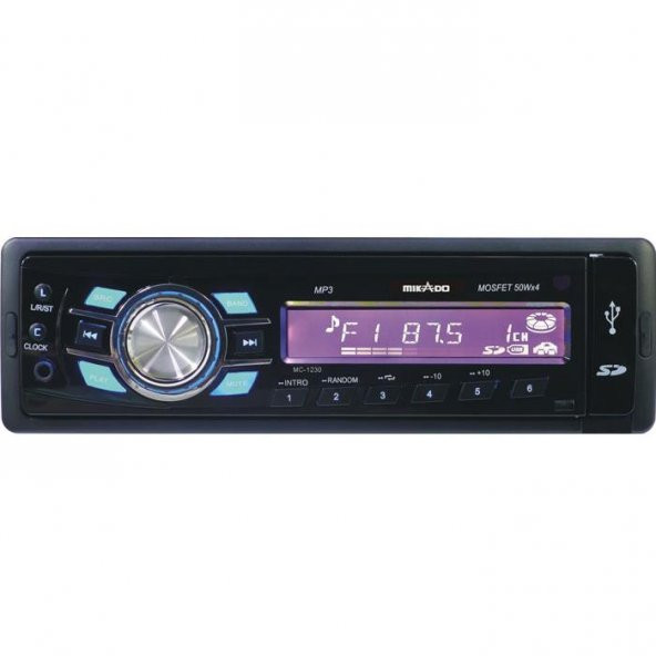 Mikado MC-1230 MP3 Oynatıcı + FM Radyo + Kafa Çıkmalı Uz.Kum. Oto Teyp