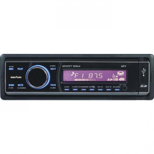 Mikado MC-1430 MP3 Oynatıcı + FM Radyo + Kafa Çıkmalı Uz.Kum. Oto Teyp
