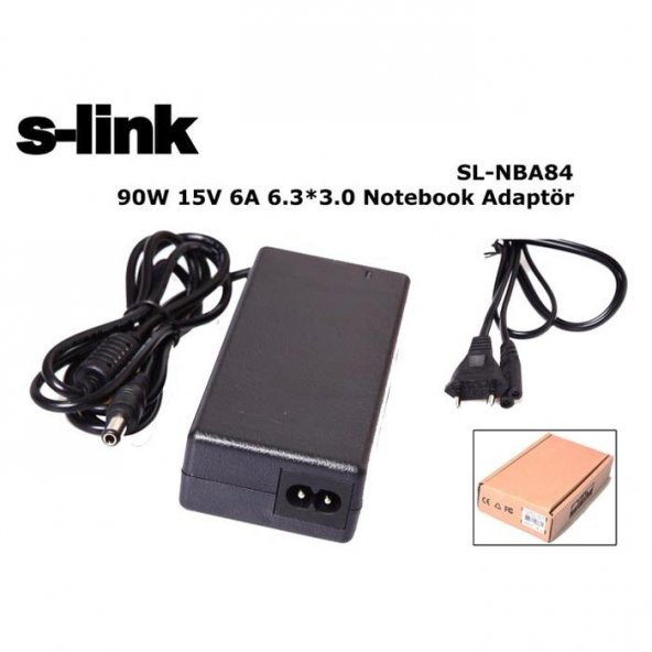 S-link SL-NBA84 90W 15V 6A 6.3*3.0 Toshiba Notebook Standart Adaptör