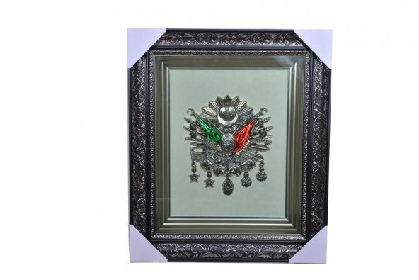 Osmanlı Tuğrası Tablo Devlet Armalı Polyester Camlı 61*71 cm