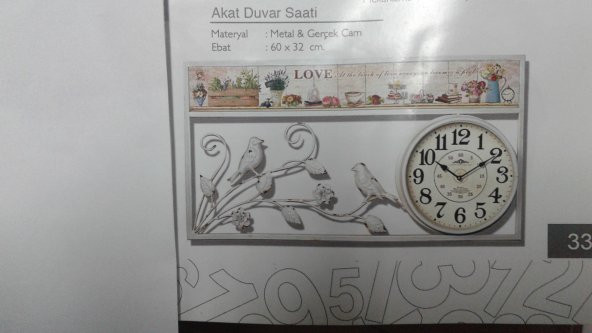 Time Gold Akat Duvar Saati Metal 60*32 cm