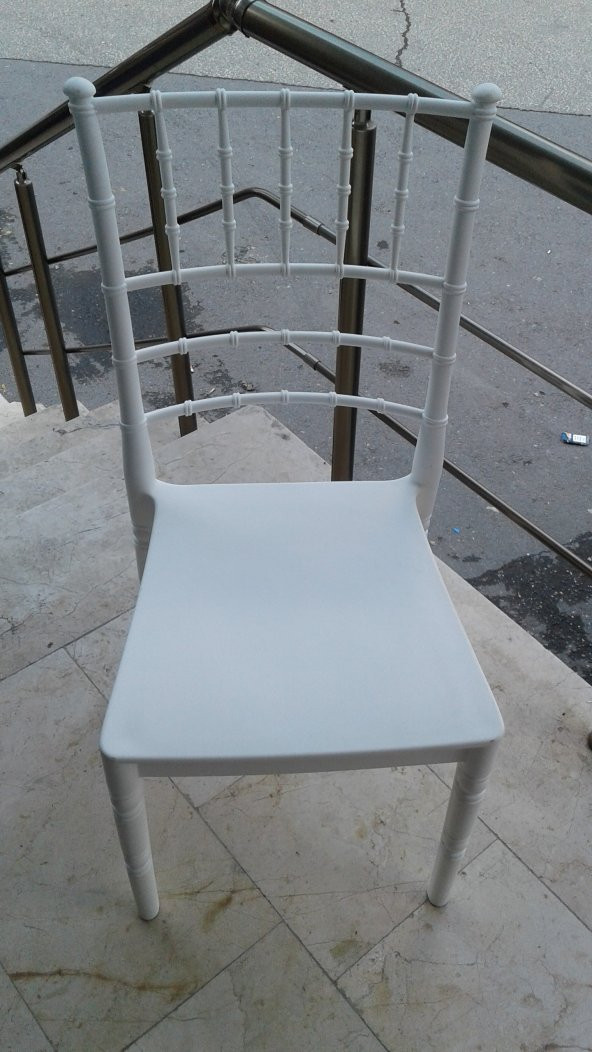 Plastik Oymalı Bahçe Sandalyesi Lüx Beyaz