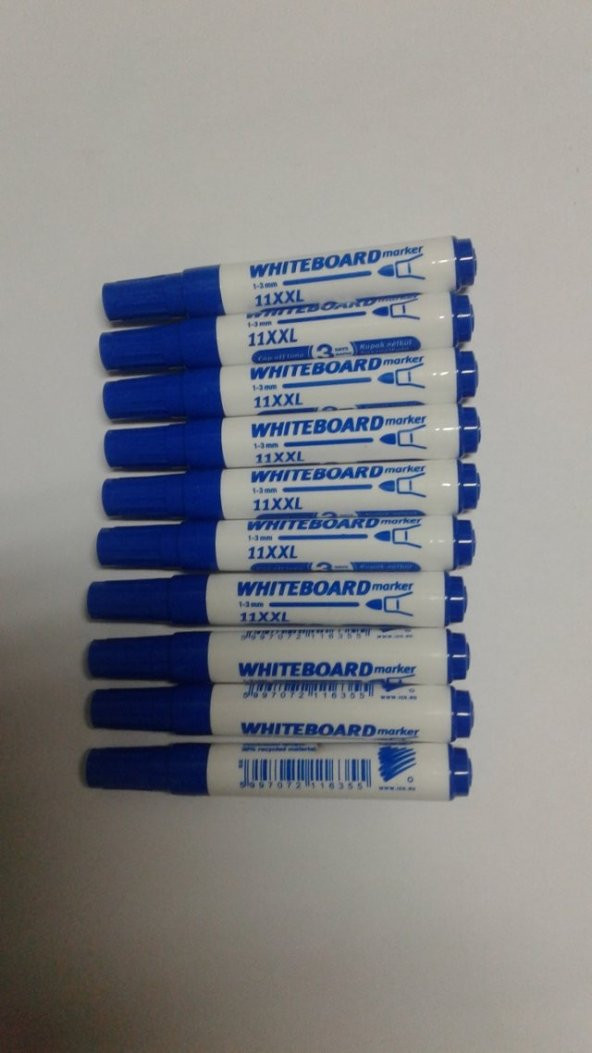 White Board Marker XXL Beyaz Yazı Tahta Kalemi Mavi 10 lu