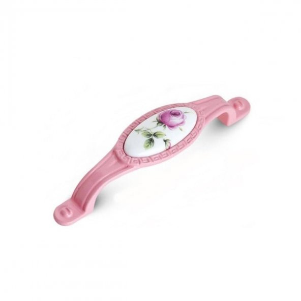 Tomurcuk Porselen Mobilya Dolap Kulp 96 mm Pembe Gül Pembe